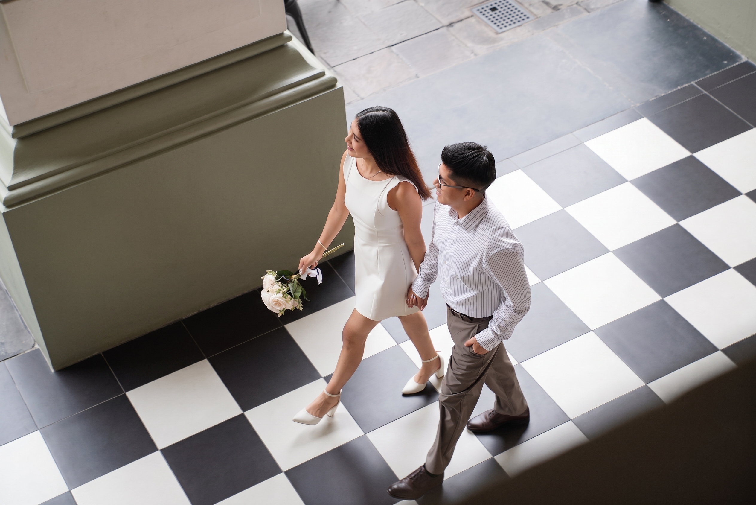 Piso ajedrezado de bodas